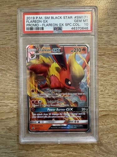 PSA 10 GEM MINT Flareon GX #SM171 Pokemon Sun & Moon Black Star Promo