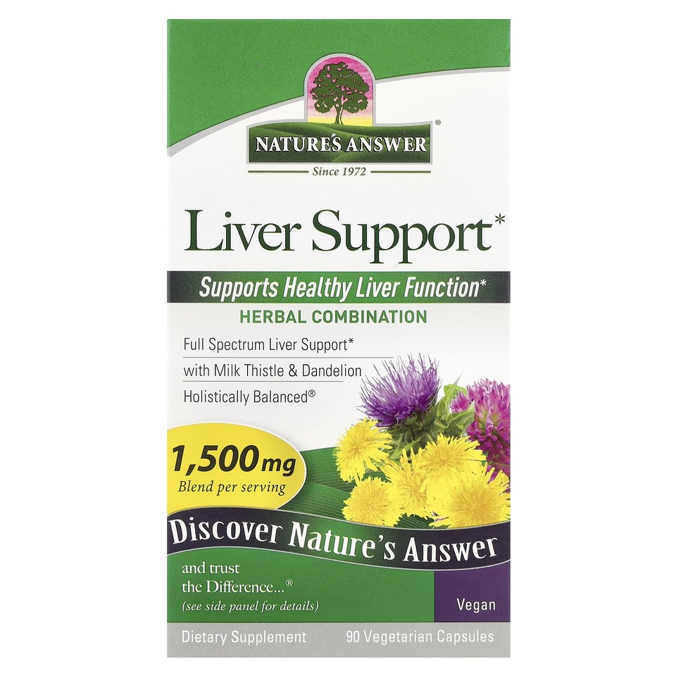 Nature s Answer Liver Support 1500 mg 90 Vegetarian Capsules Cruelty-Free, GMP