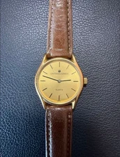 Universal Genève Quartz Watch Gold Brown Leather Analog Used