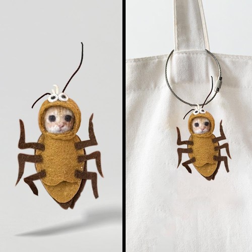 Set materiale bambola scarafaggio cartone animato mini bambola portachiavi ciondolo fai da te kit artigianale、 - Foto 5 di 9