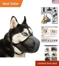 Adjustable Soft Mesh Dog Muzzle Ideal for Large Breeds like Labrador and Husky