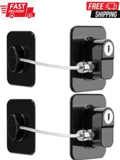 2 Pack Fridge Lock Freezer Lock with 4 Key for Child Safety Refrigerator Locks