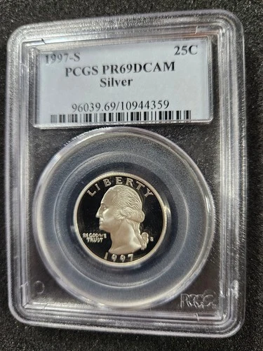🌟1997-S George Washington Silver Proof Quarter Coin PCGS PR69 DCAM