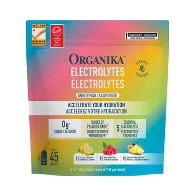 Organika Elektrolyte Koffein Zuckerfrei Sorte 3 Geschmacksrichtungen Packung mit 45 Beuteln