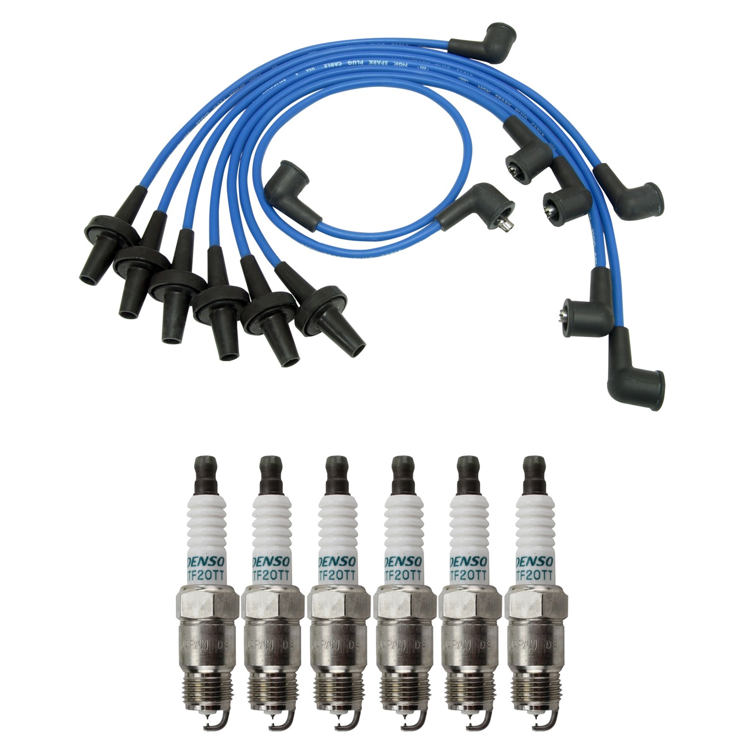 NGK Wire Set  Denso 6 Iridium TT Spark Plugs Kit for Trailduster 3.7 L6 Vin B