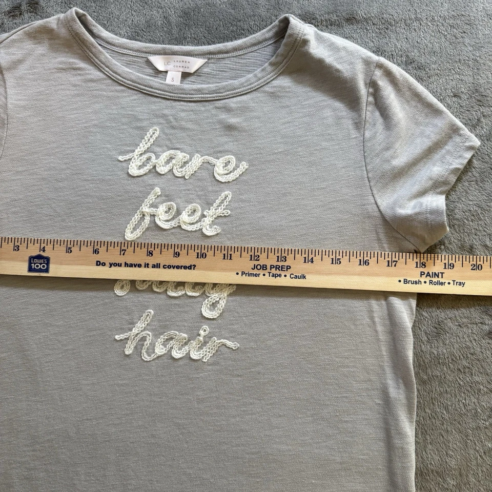 LC Lauren Conrad женщин вышитый "голые ноги соленые волосы футболка Топ маленький - Изображение 4 из 4