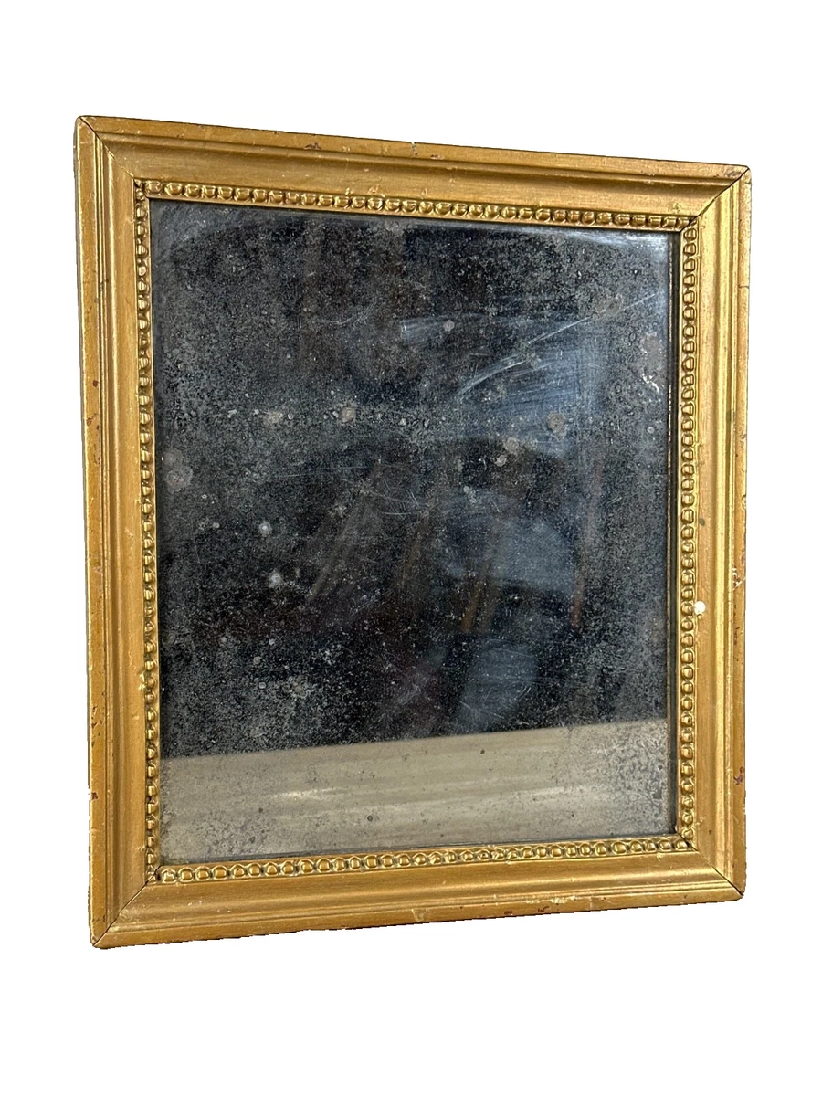 Miroir Ancien Cadre Doré - 65 X 35 Cm - Très Bon état