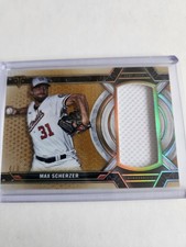 Max Scherzer 2021 Topps Triple Threads Gold Jumbo Patch /9 Future HOF Blue Jays!