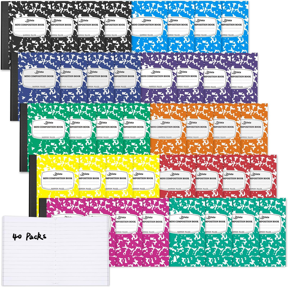 Small Notebook Name Composition Notebooks Bulk, 40 Pcs Mini Pocket Notebooks Narrow Ruled ...