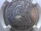 1856 seated liberty half, ngc au-50, esp 1st time seated buyers great choice