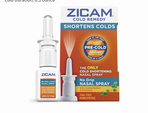 Zicam Cold Remedy NoDrip NasalSpray with Cooling Menthol Eucalyptus, Homeopathic - Picture 1 of 1