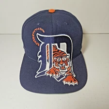 Vtg American Needle DETROIT TIGERS 3-D Snapback Team MLB Wool Cap Hat Monster