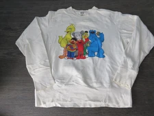 Vintage Sesame Street Uniqlo Crewneck Sweatshirt Beige Pullover Jumper Size S