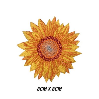 Sonnige Sonnenblume Bügelbild/Aufnähen Patch bestickt Abzeichen Applikation für Kleidung