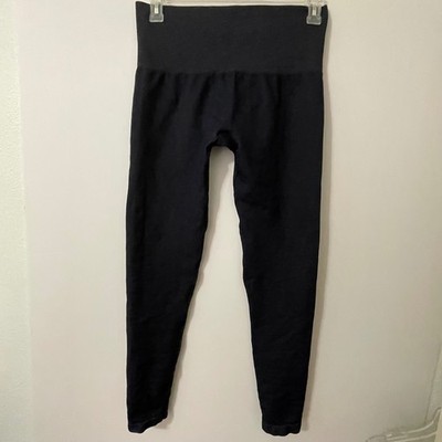 ASSETS by Sara Blakely Womens High Waisted Leggings XL Black Ribbed Seamless