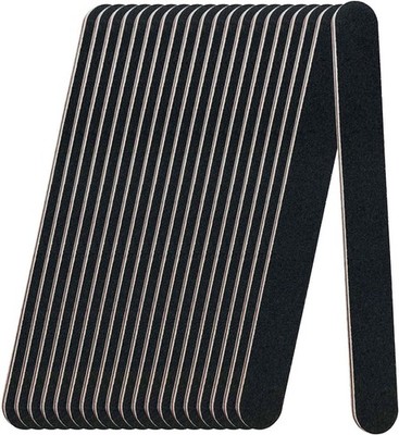 20 PCS Professionelle Double Sided 100/180 Grit Nail Files Emery Board Black