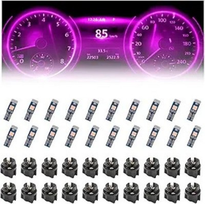20PCS T5 37 74 Super Bright Pink LED Dash Lights with Twist Lock S Color: Pink