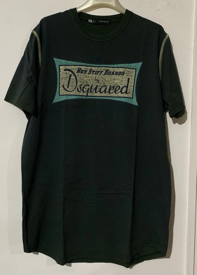 dsquared2 t-shirt uomo verde tg XXL - Imagen 2 de 4