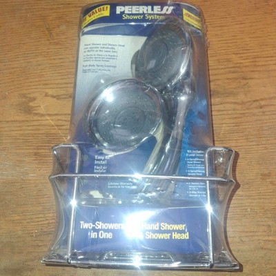 Peerless Handheld Shower System 2 Head 4 Spray Combo w caddy NEW chrome wand