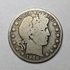 1908 D Barber Head Silver Half Dollar