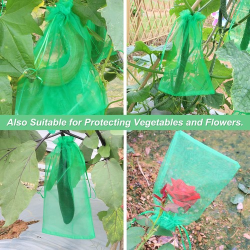 140 PCS Fruit Protection Bags, Fruit Netting Bags, Fruit Cover Mesh Bag with ... - Picture 6 of 7
