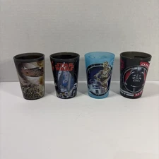 Vintage Star Wars Cups Set of 4 Zak Designs 2000s Collectible Drink ware Rare