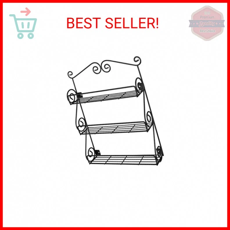 Estante de montaje en pared Spectrum Diversified Scroll Spice, negro Foto 2 de 2