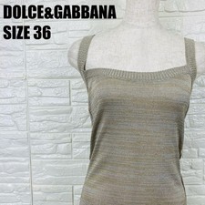 DOLCE&GABBANA Knit Dress Size 36 Gold Tone Shimmering Fabric