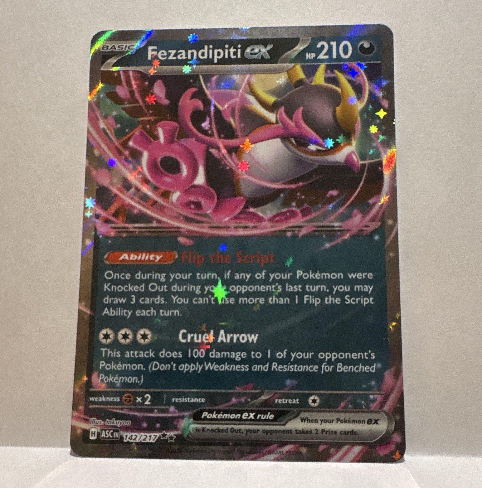 The Pokémon Company Pokémon TCG Fezandipiti ex 142/217 Shrouded Fable DR Holo FA