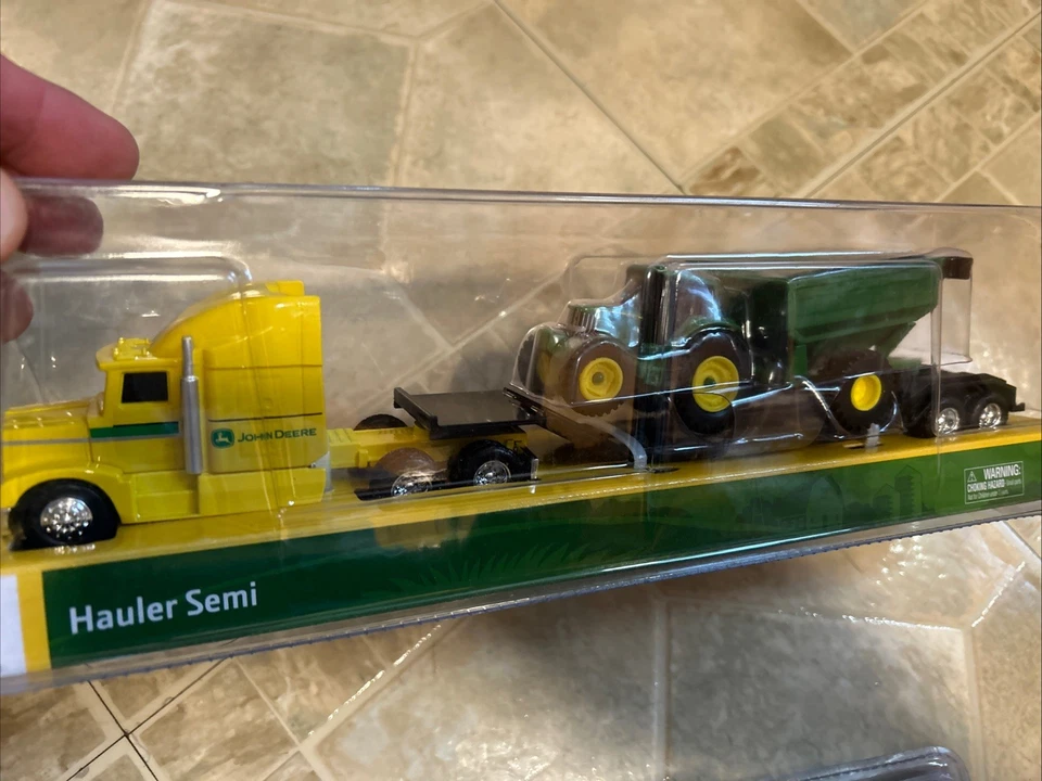 Set of 3 John Deere Semi Haulers-yellow /black/white -1/64 Scale TOMY - Image 4 of 4