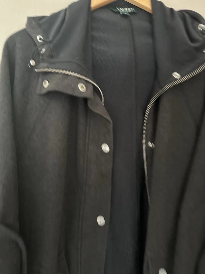 Poncho Ralph Lauren Capa De Colección, Algodón S/M Gris. Botones, bolsillos con logotipo plateado Foto 3 de 4