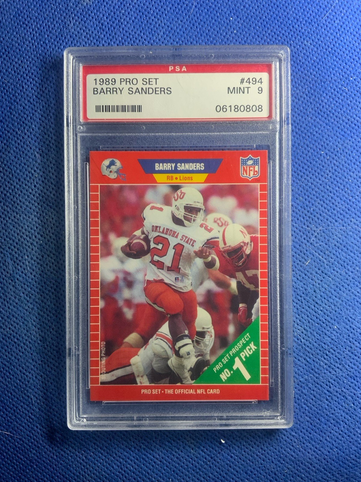 1989 Pro Set #494 Barry Sanders PSA 9