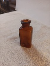 Antique Brown Amber Apothecary Bottle 2.5" Tall. P.D. & Co.