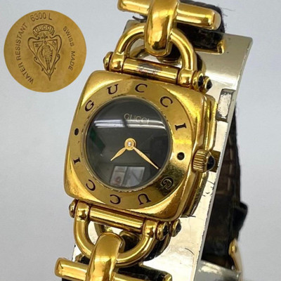 GUCCI ゴールド ブラック 6300L クォーツ時計 s-l400.jpg
