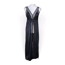 Vtg M Babydoll Sheer Lace Slip Dress Dark Romantic 90s Whimsigoth Hoco Party