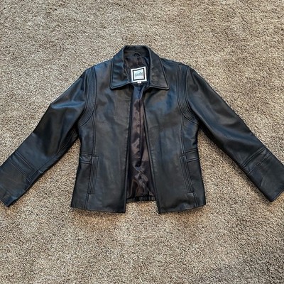 Black leather jacket, EUC, size medium