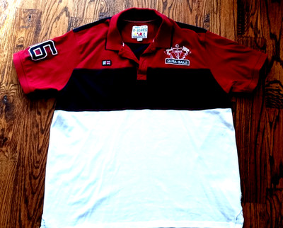 Quba Sails Mens Wide Stripe Polo Sailing Shirt #61 Size 2XL British Sailmakers