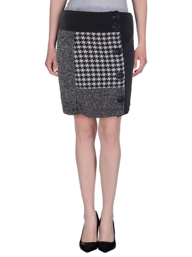 Miss Miss By Valentina Short Skirt Black Pied De Poule Made Italy I 44 W30 Large