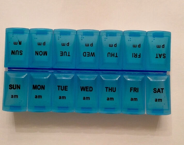 Большой отсек коробка для таблеток 7 дней органайзер для хранения лекарств контейнер футляр AM PM - Изображение 4 из 4
