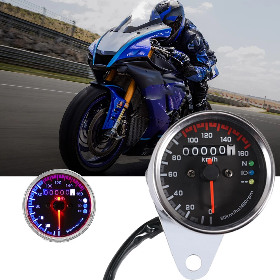 Motorcycle Retro Digital Speed Meter Odometer Tachometer Gauge Motorcycle 12V Foto 2 de 4