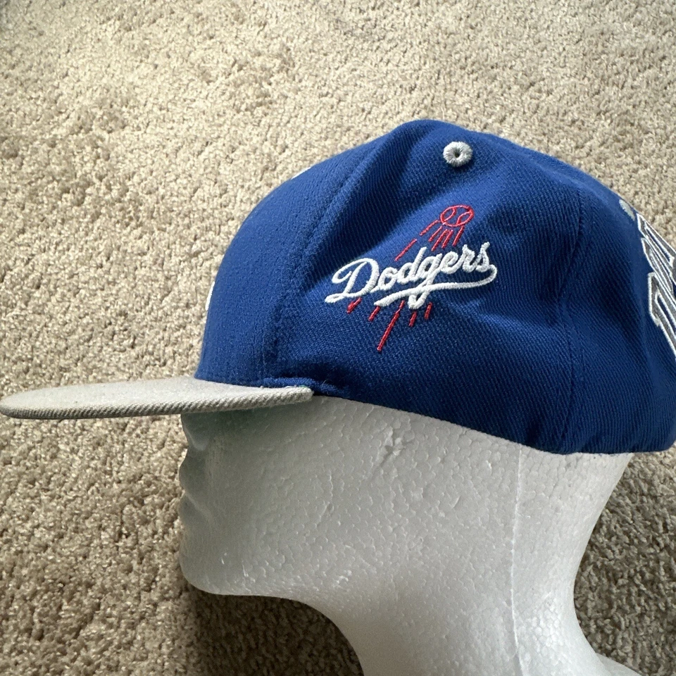 De colección LA Dodgers Gorra Gorra Para Hombres Azul Gris Snapback Blockhead American Needle Años 90 MLB Foto 3 de 4
