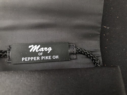 Marg of Pepper Pike, Ohio Black Women Evening Bag with Gold Tone Golf Bag Emblem - Picture 6 of 8
