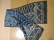 Sheer ethnic Tribal Print Chiffon Navy Brown And Cream Rectangular Scarf