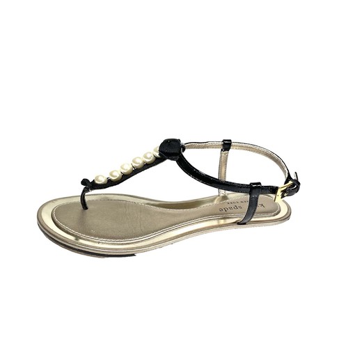 KATE SPADE Jelena Navy White Stripe Bow Flat Sandals New In  display picture 3