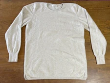 Hawick Women's Cashmere Sweater Soft Tan Round Neck Long Sleeve sz M SCOTLAND
