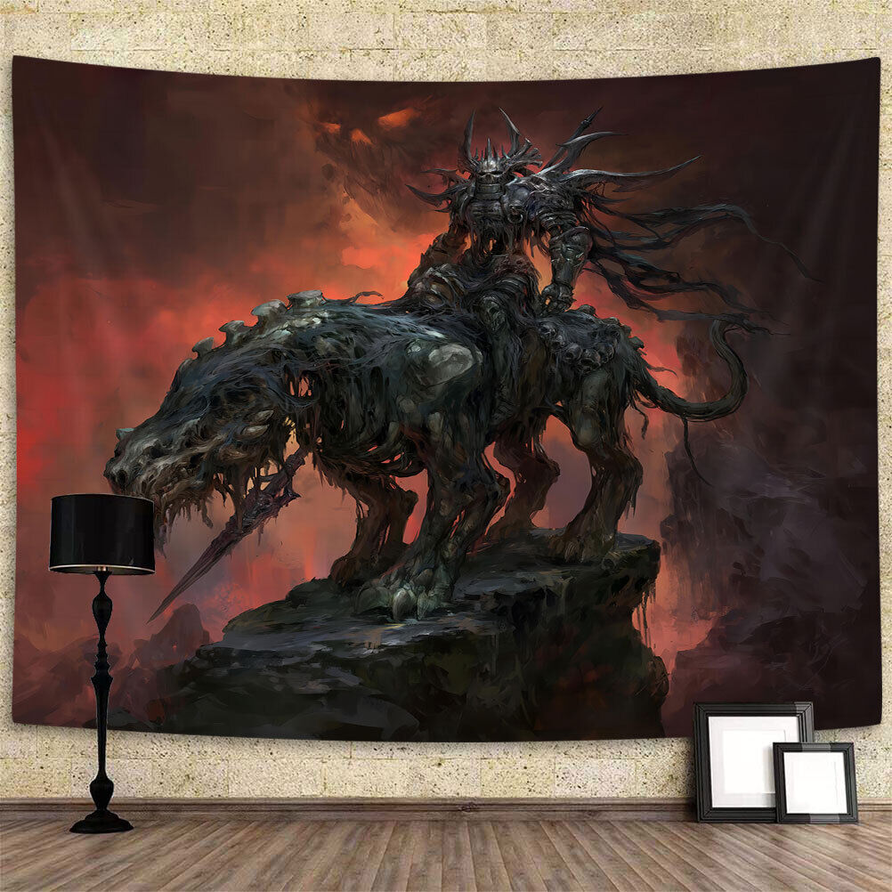 Knight Print Medieval Decor Dark Fantasy Art Gaming Room 