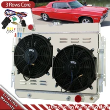 Radiator 3-Rows Shroud Fan Relay For 1963-1968 Chevy Impala Many GM, Biscayne I6