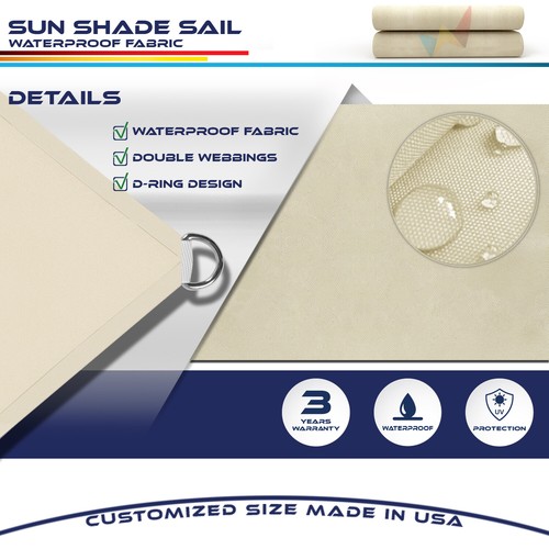 Cubierta bloqueadora UV impermeable de 22 pies parasol de borde recto para exteriores - Imagen 3 de 51