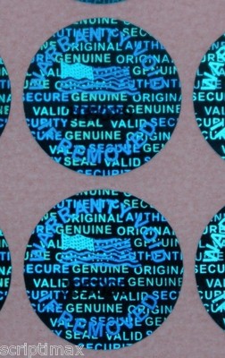 500 Blue 13 mm 0.50 inch serial # TAMPER EVIDENT SECURITY VOID HOLOGRAM LABELS 