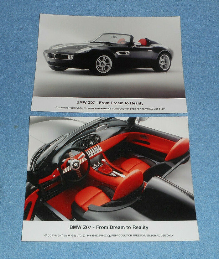 Pair of 1997 Car Press Photos BMW Z07 Concept Car Interior Seats